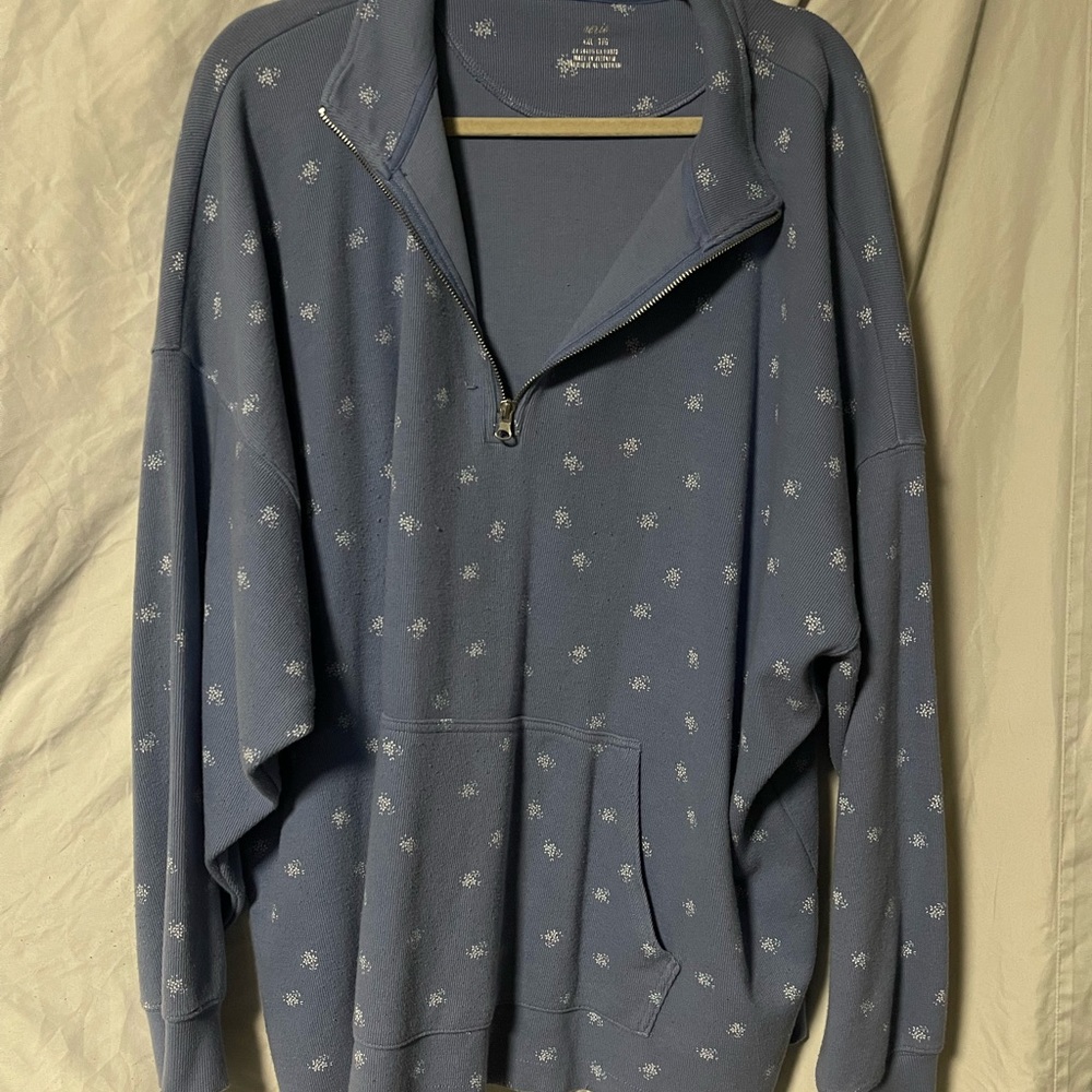 Blue quarter zip oversized